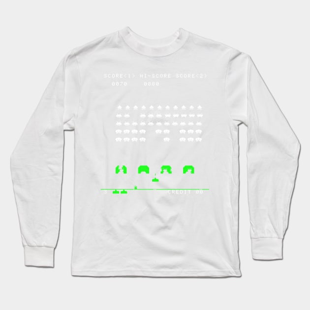 Classic Space Invaders Long Sleeve T-Shirt by taguzga